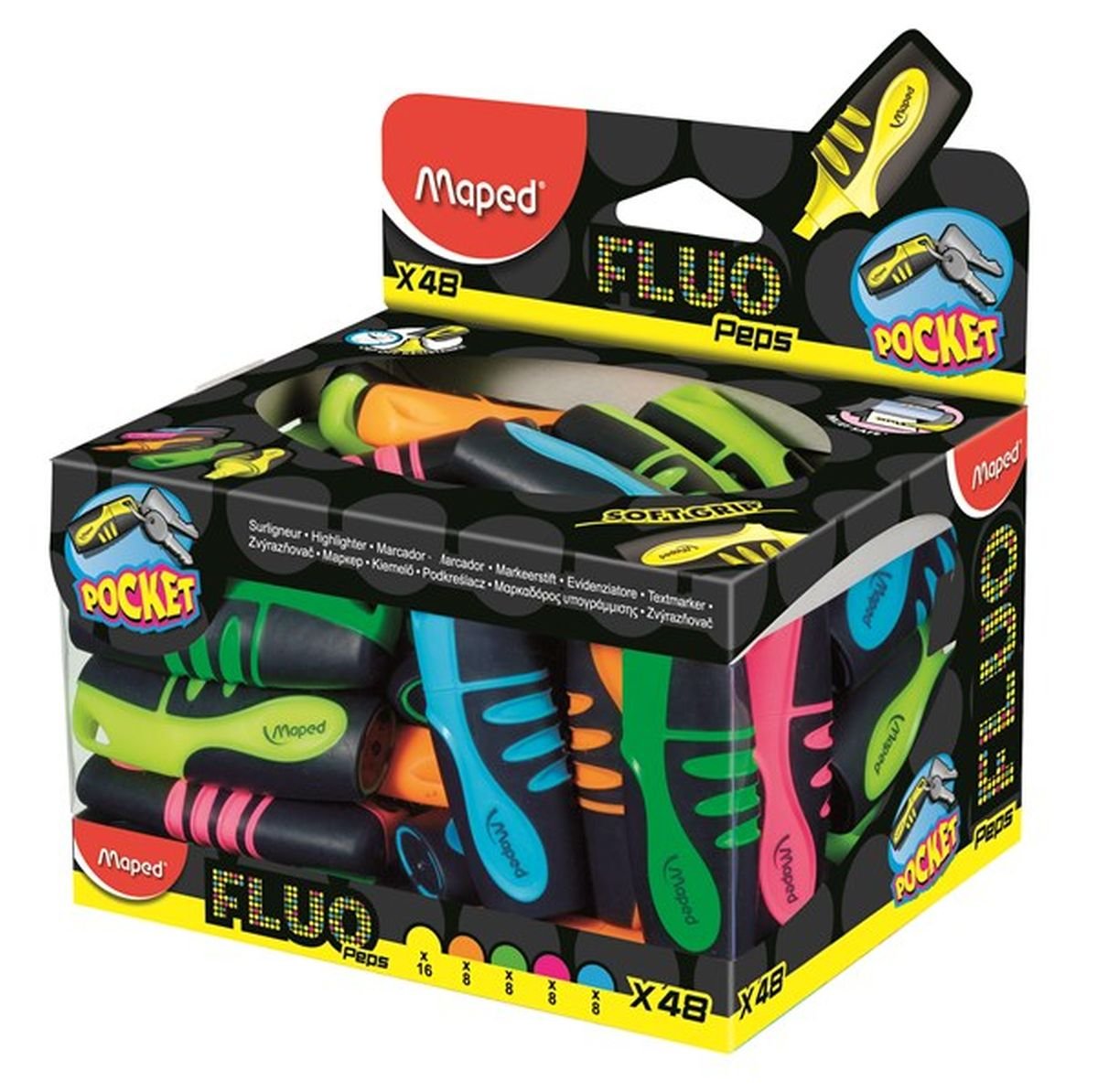 Zakreślacze Fluo peps, 48 sztuk