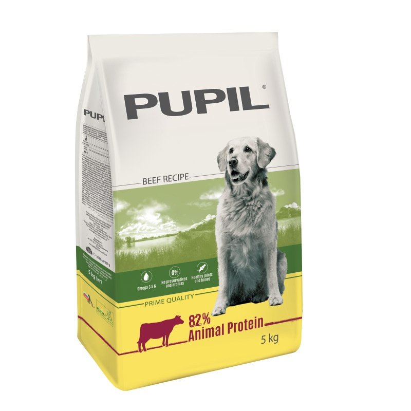 Karma sucha dla psa PUPIL FOODS Prime Quality, bogata w wołowinę z warzywami, 5 kg