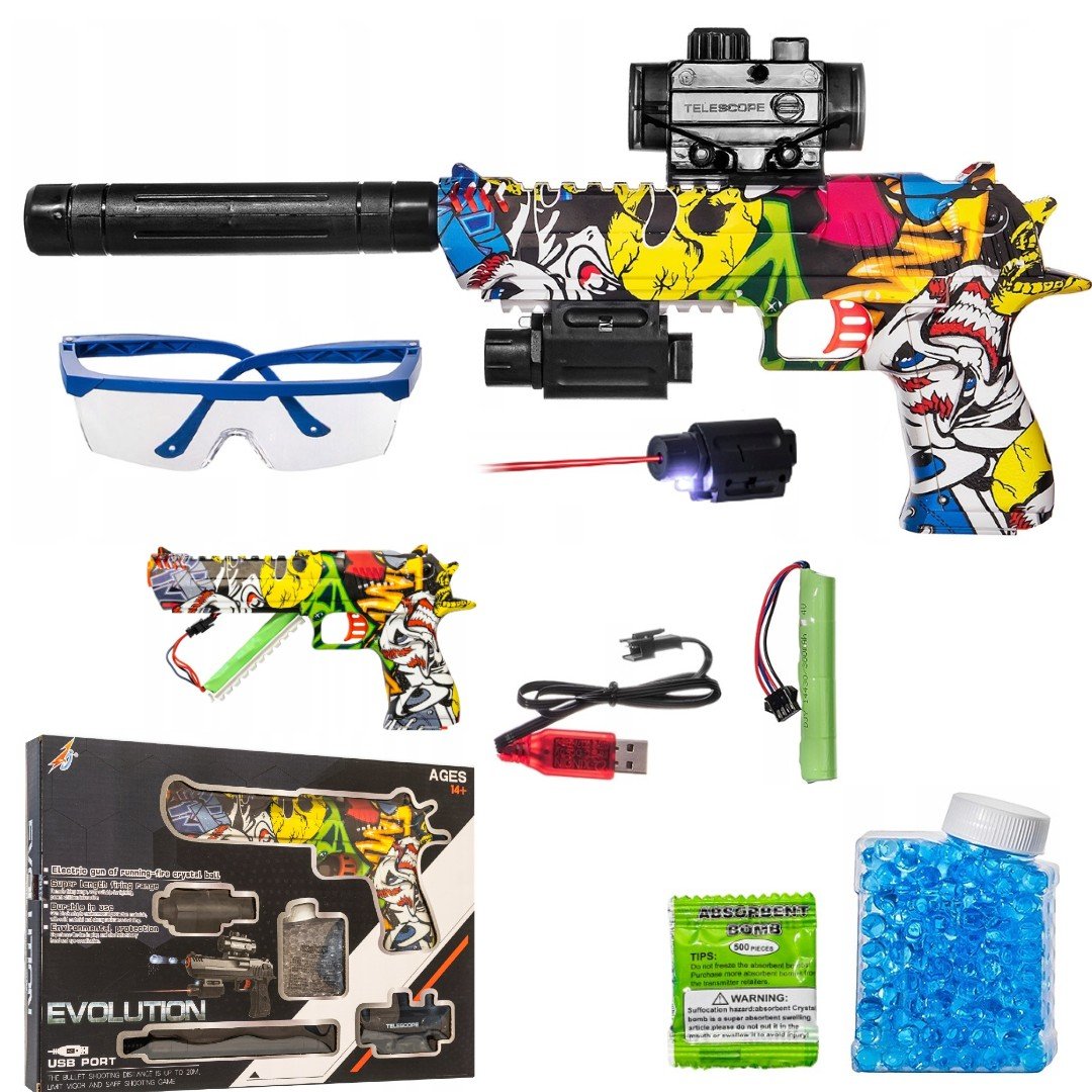 Pistolet Automatyczny Deserteagle Z Grafika Joker Na Kulki Żelowe