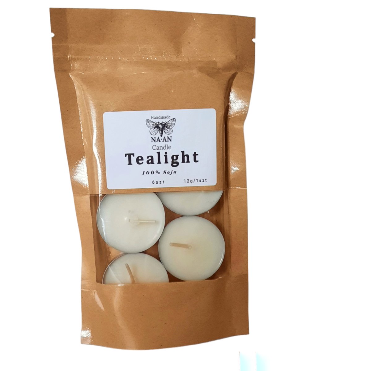 Naan Candle Podgrzewacze Tealight Świeczki Bezzapachowe Sojowe 6Szt