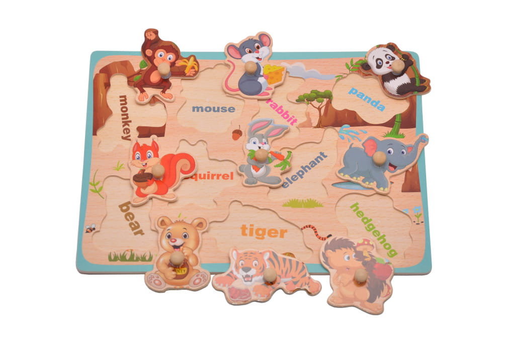 Puzzle zwierzątka sorter układanka na prezent.