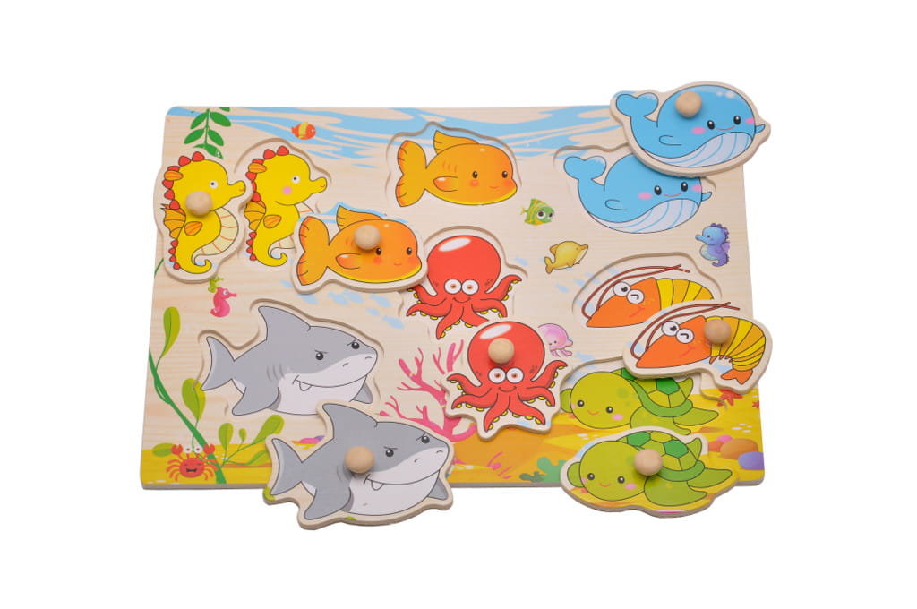 Kolorowe puzzle sorter podwodny świat na prezent