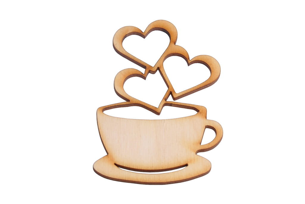 Filiżanka ozdoba ze sklejki do decoupage