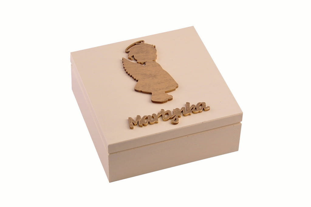 Szkatułka Na Chrzest, Komunię Z Aniołkiem.