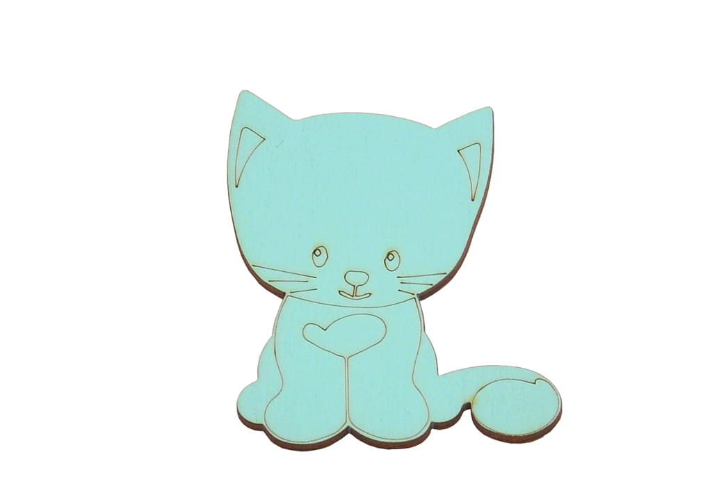 Kotek ze sklejki do tablicy sensorycznej – miętowy.