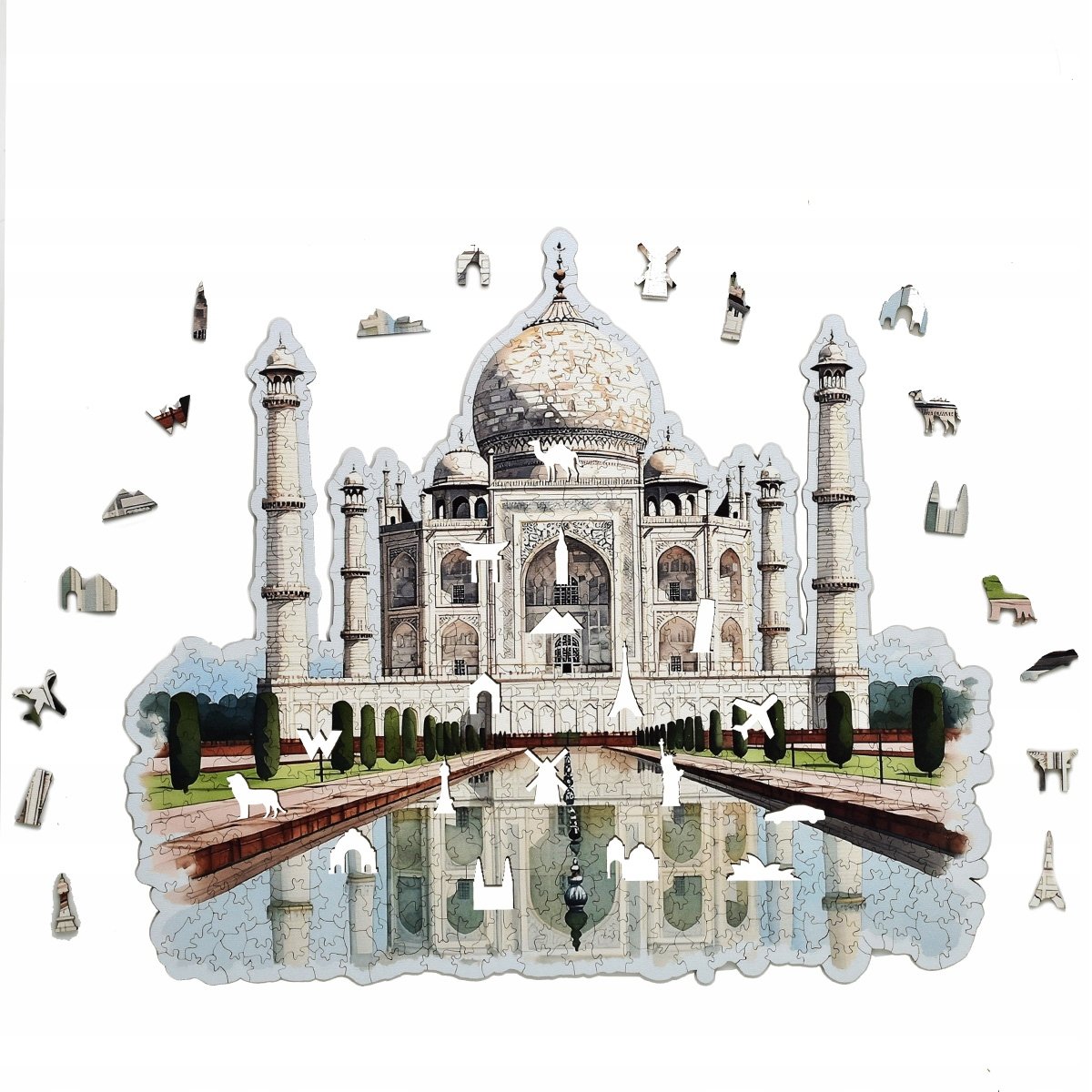 PUZZLE DREWNIANE DUŻE TADŻMAHAL 490 elementów trudne puzzle XXL