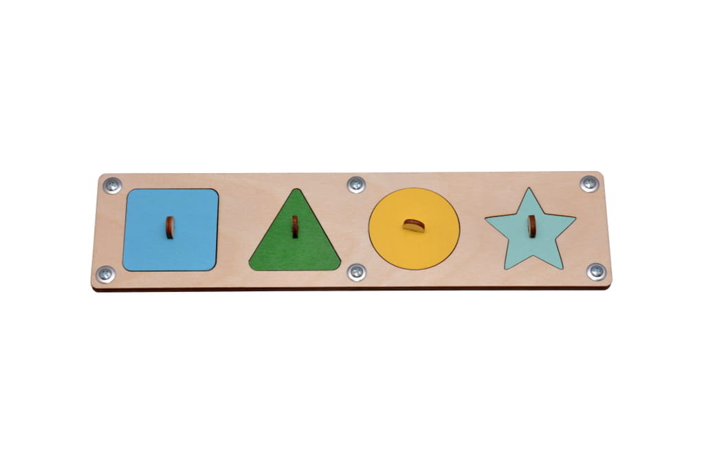 Kolorowe puzzle geometryczne do tablicy manipulacyjnej