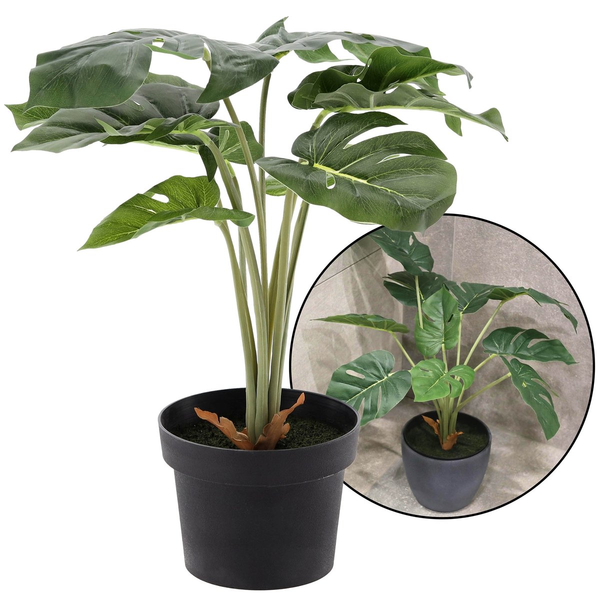 Sztuczna roślina doniczkowa - monstera 42 cm