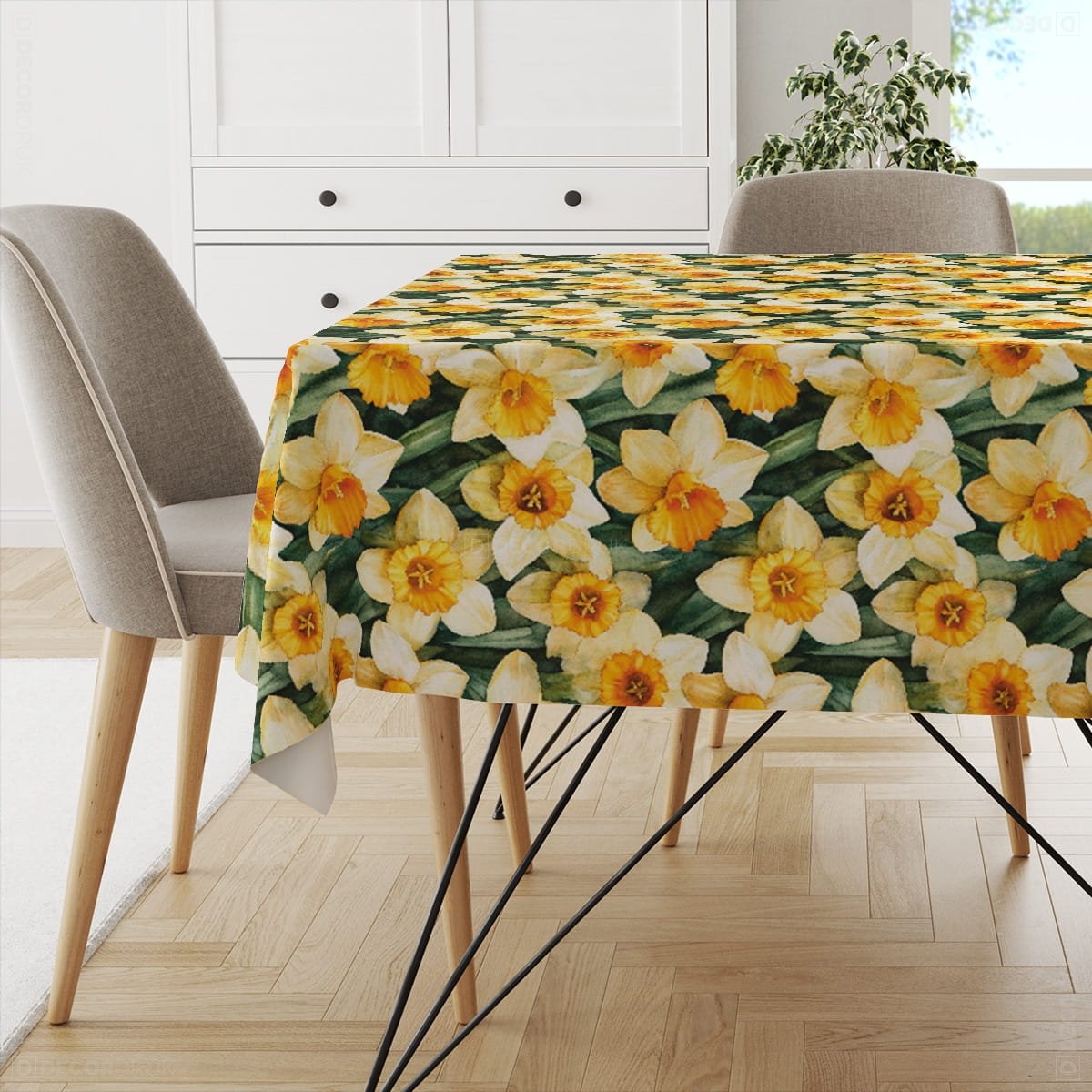 Obrus SPRING wzór SP03 | żółte żonkile 130 x 170 cm