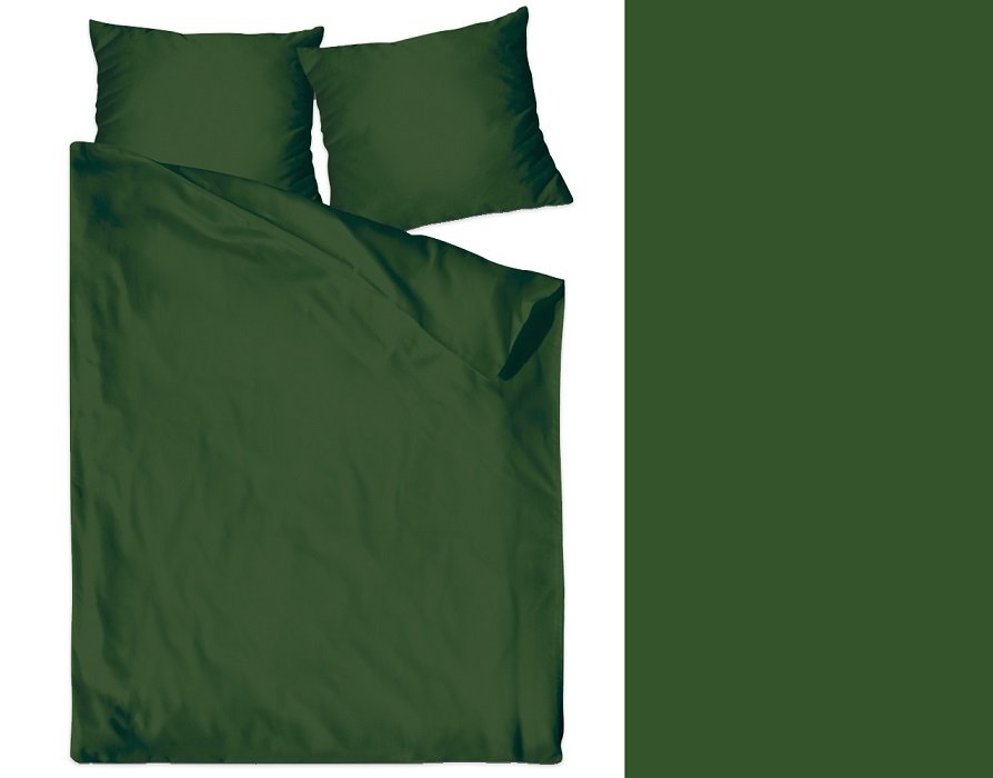 Pościel satynowa Bielbaw 160x200 jednobarwna modern green