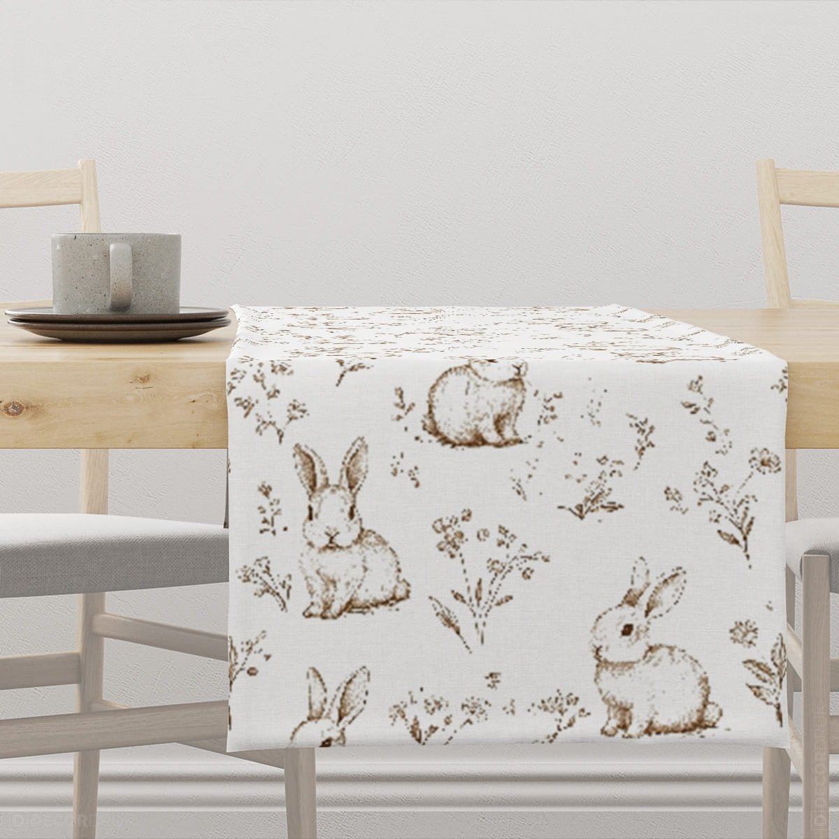 Bieżnik wiosenny SPRING wzór SP11 zajączki wielkanocne 40 x 140 cm
