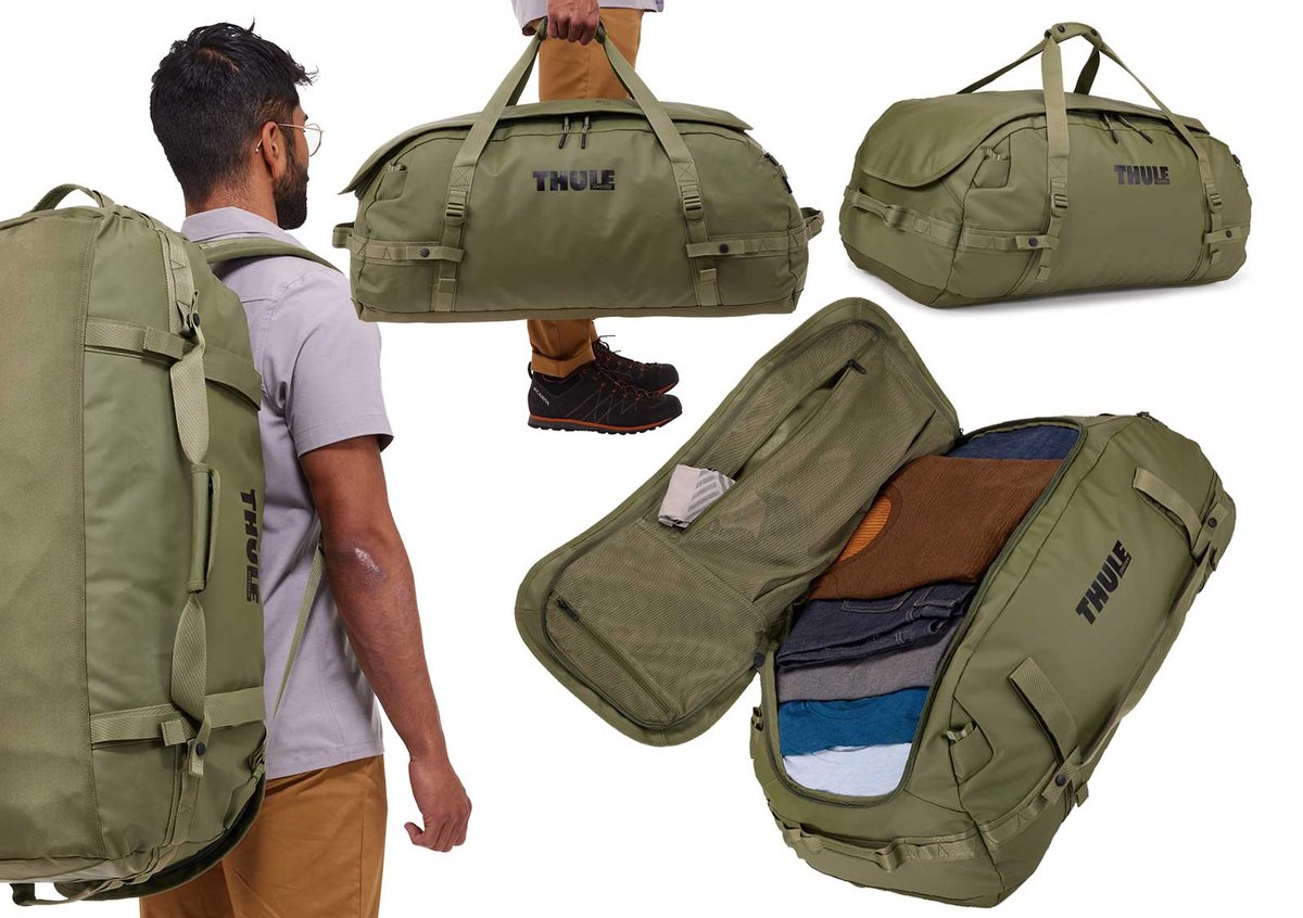 Torba podróżna turystyczna Plecak THULE CHASM Duffel 90L OLIVINE