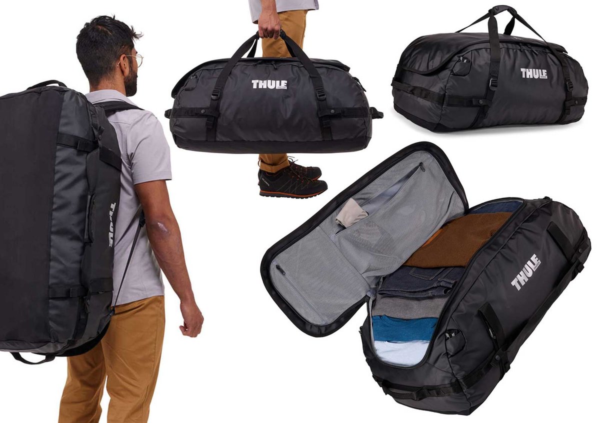 Torba podróżna turystyczna Plecak THULE CHASM Duffel Black 90L