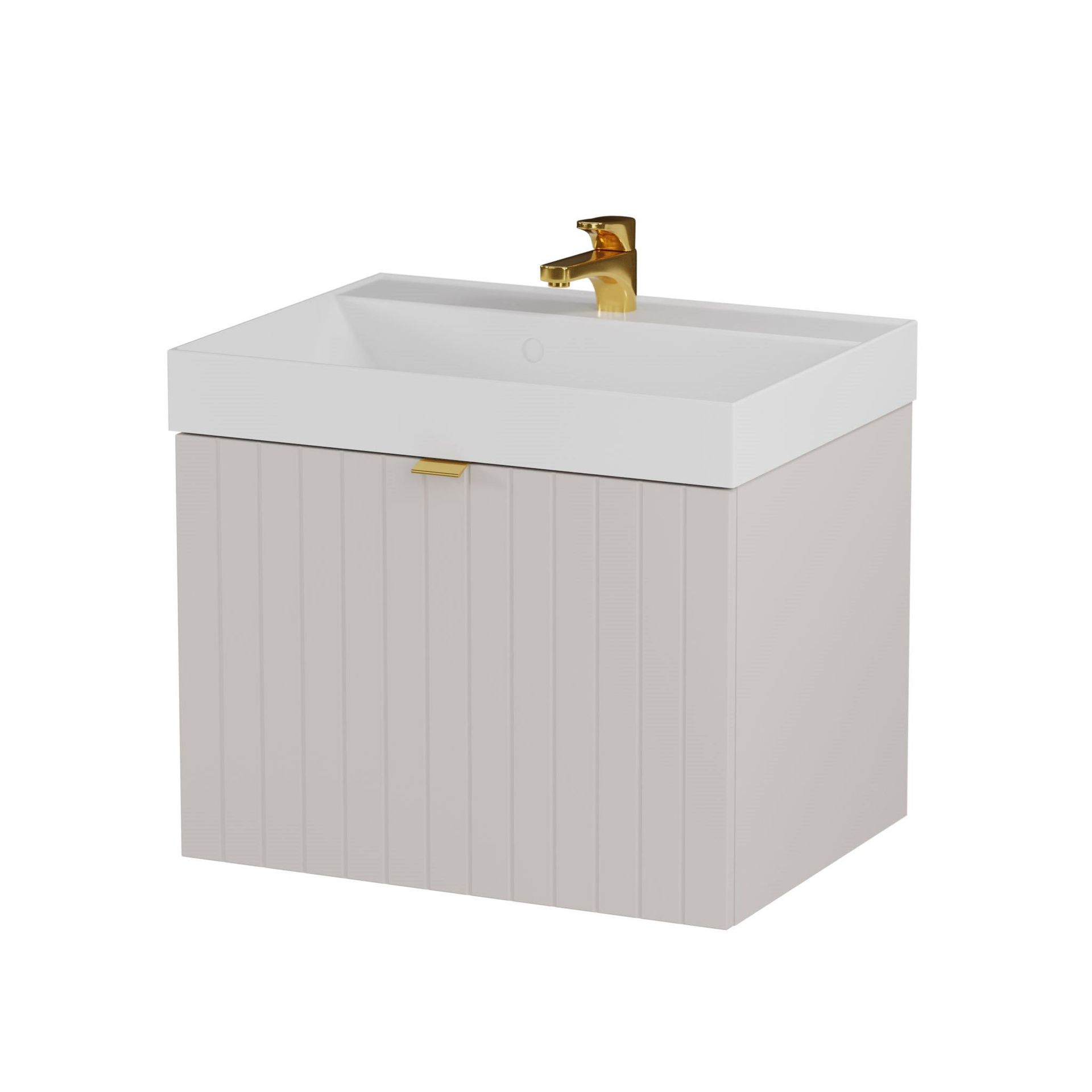 Szafka łazienkowa pod umywalkę Krofam Harmo 60 cm kaszmirowy mat 158-0102