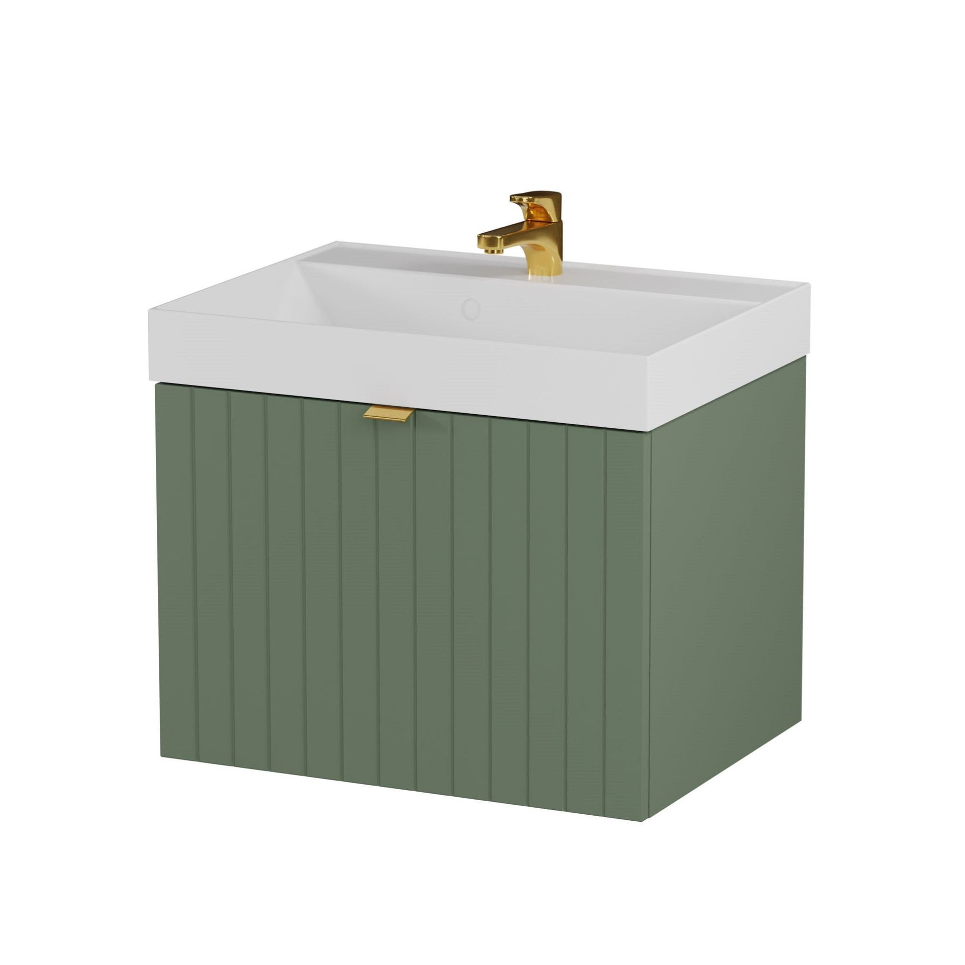 Szafka łazienkowa pod umywalkę Krofam Harmo 60 cm szaro zielony mat 158-0002