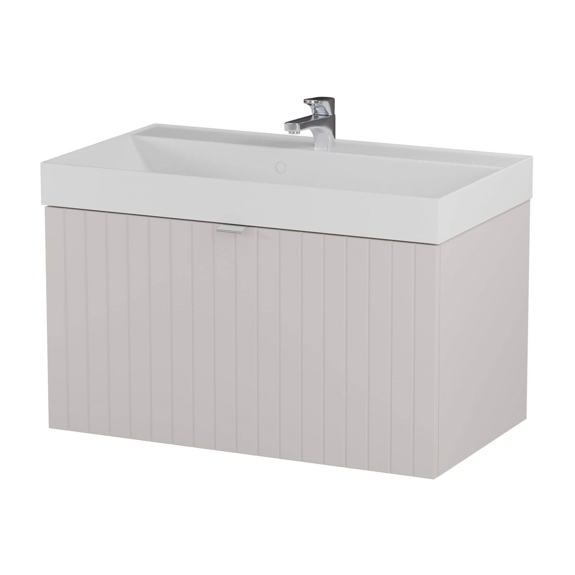 Szafka łazienkowa pod umywalkę Krofam Harmo 80 cm szaro zielony mat 158-0003