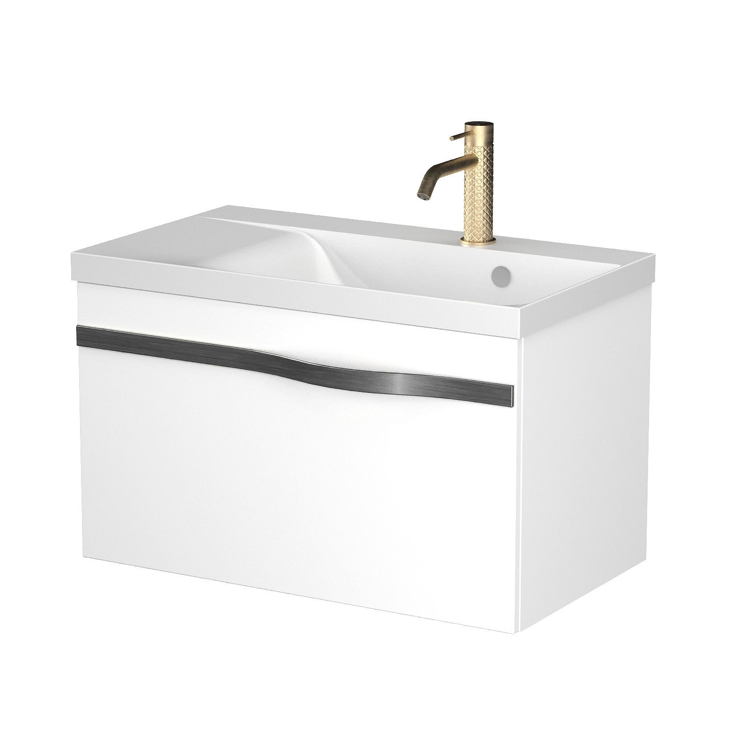 Szafka łazienkowa pod umywalkę Krofam Vog 60 cm biały połysk 159-0003