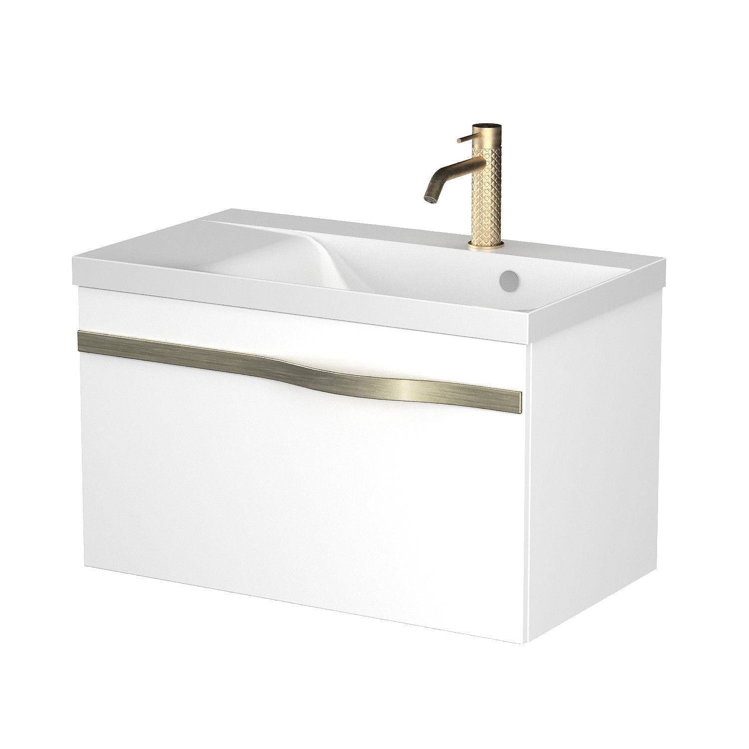 Szafka łazienkowa pod umywalkę Krofam Vog 60 cm biały połysk 159-0005