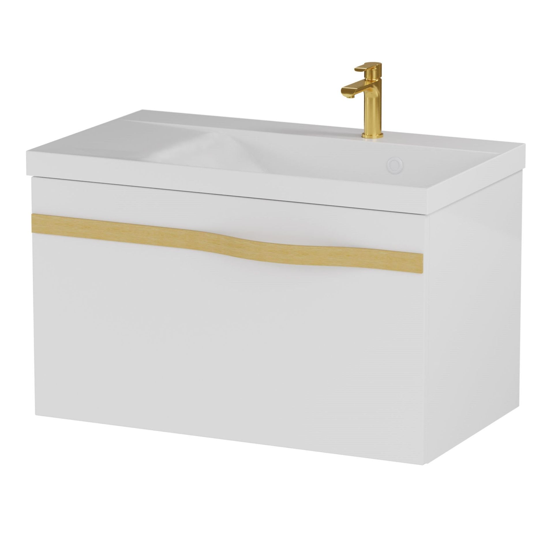 Szafka łazienkowa pod umywalkę Krofam Vog 60 cm biały połysk 159-0004
