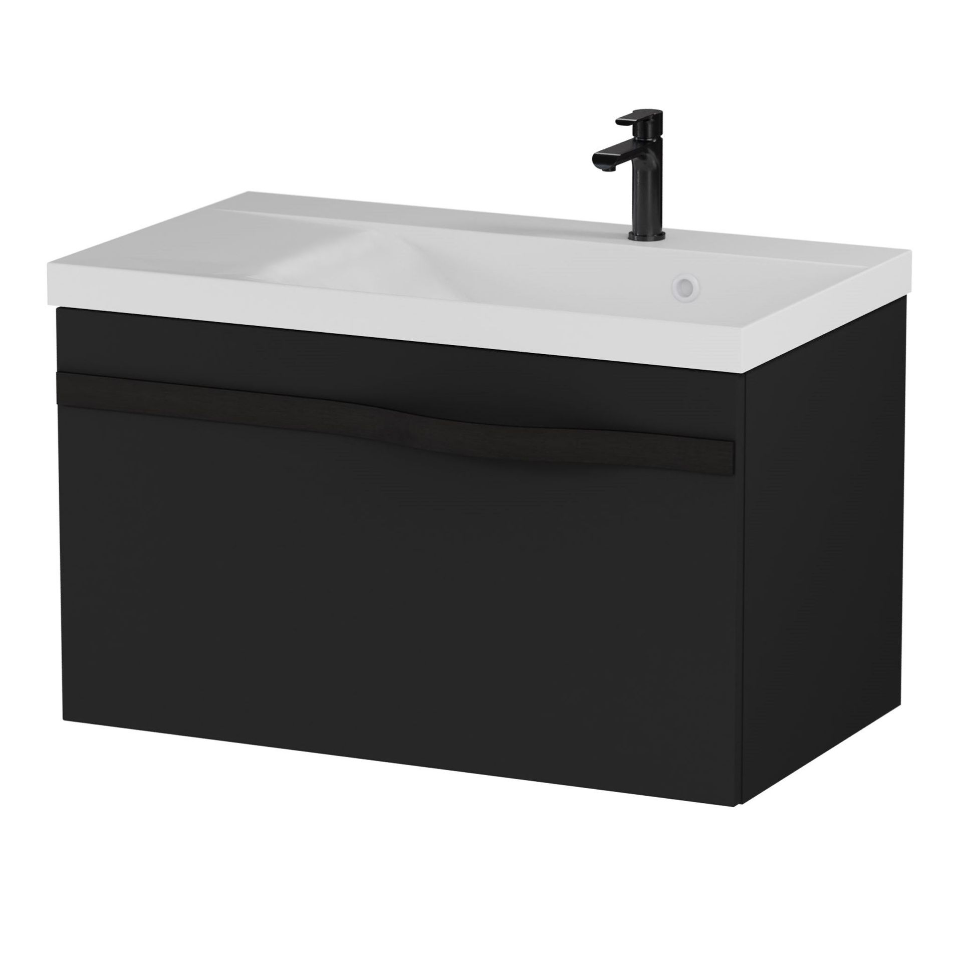 Szafka łazienkowa pod umywalkę Krofam Vog 60 cm czarny mat 159-0053
