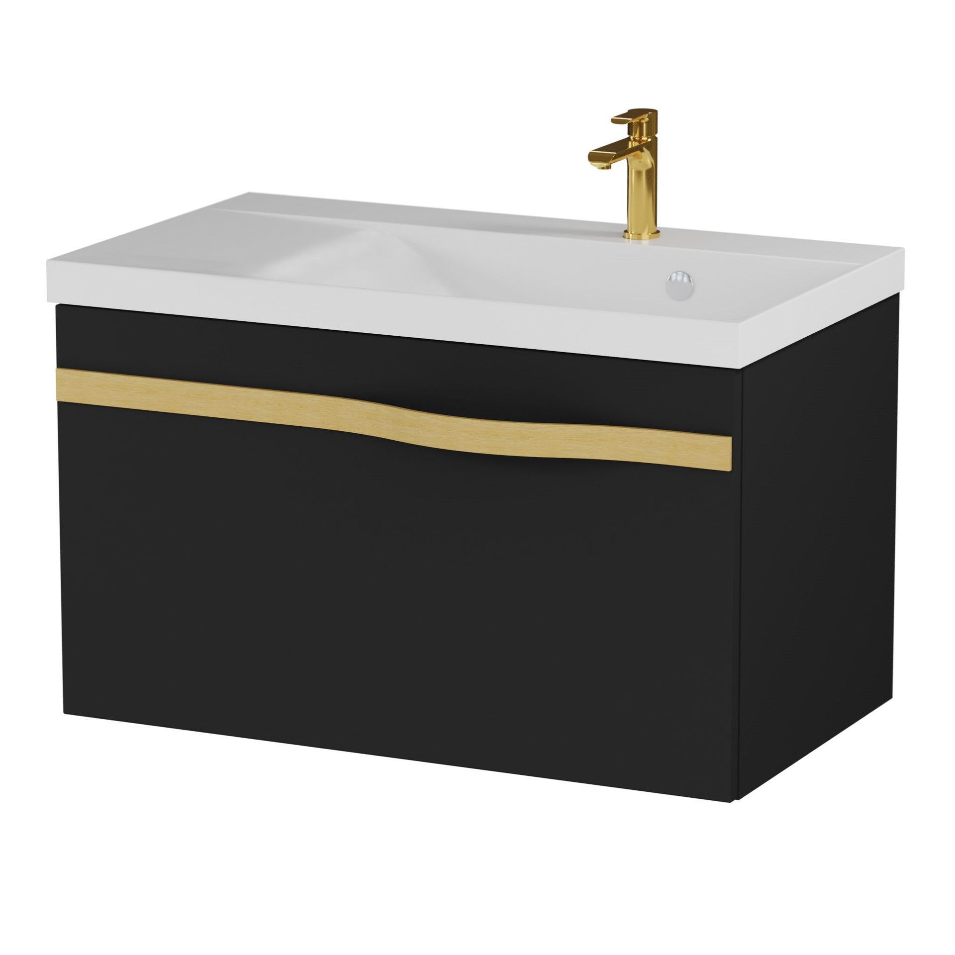 Szafka łazienkowa pod umywalkę Krofam Vog 60 cm czarny mat 159-0054