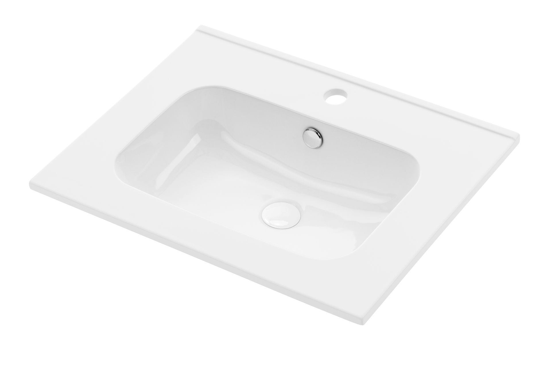 Umywalka meblowa Krofam Lov 60x47 cm prostokątna biały połysk 137-0555