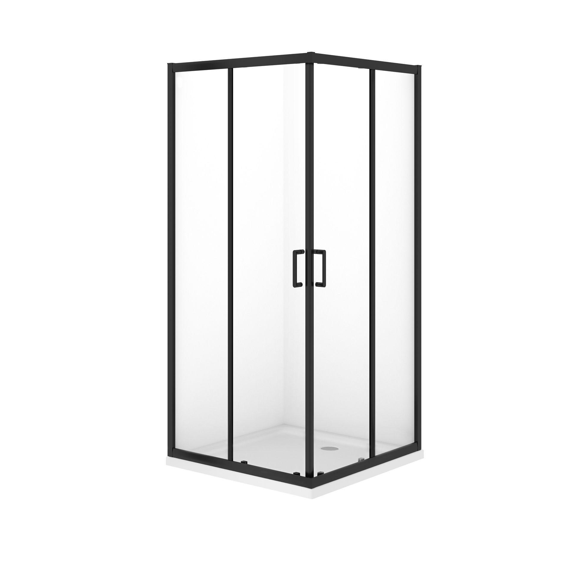 Kabina Prysznicowa Cersanit Verso 90X90 Kwadratowa Czarny Z Brodzikiem Tako S601-253