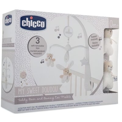 Chicco 00009714000000 miś i zajączek Mobile (Dou Dou), beżowy