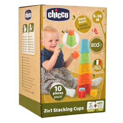 Chicco ZABAWKI 144419 WIEŻA 2w1 KUBECZKI ECO+