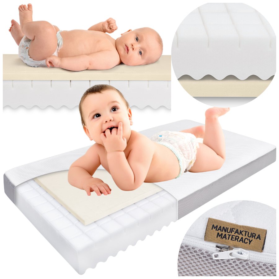Materac LATEKS PIANKA 120x60 ANTYALERGICZNY H2 H3 Materac Lateksowy 120x60