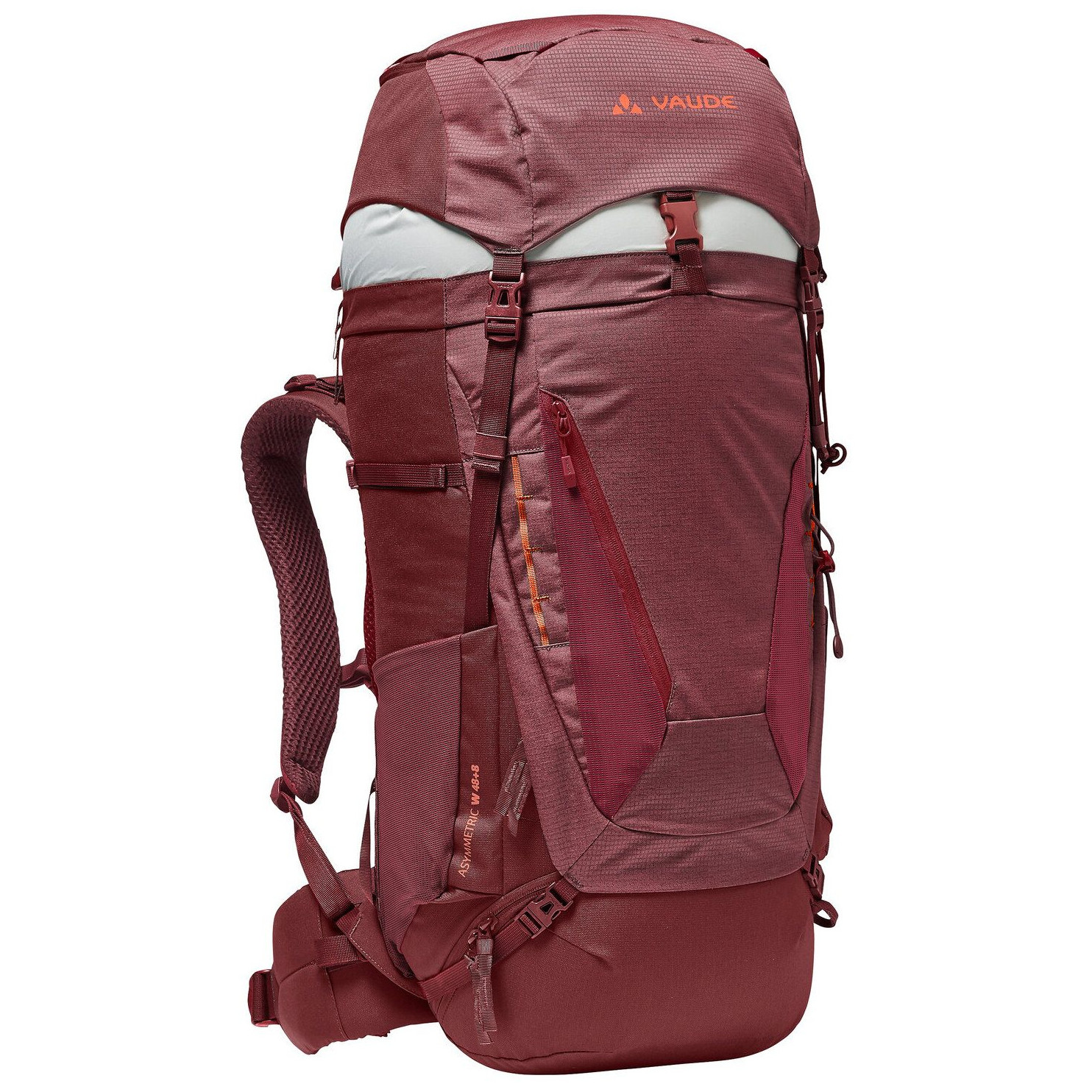 Damski plecak turystyczny Vaude Asymmetric 48+8 Rozmiar plecaka: regular / Kolor: czerwony