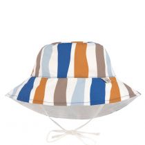 Lassig Dwustronny kapelusz przeciwsłoneczny UV80 Splash & Fun Fale blue/nature, rozm. 50/51