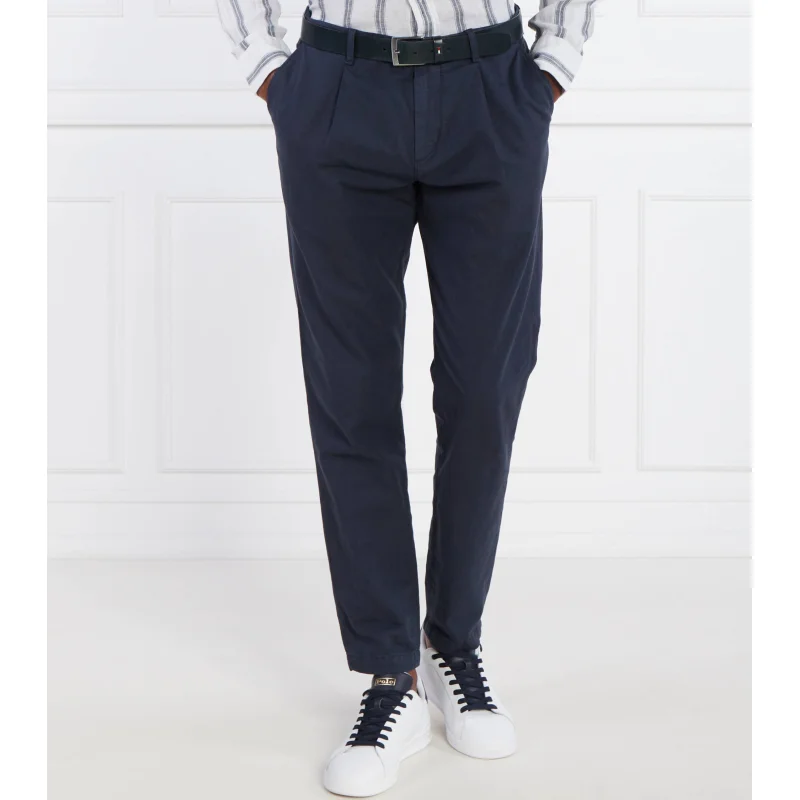 Tommy Hilfiger Spodnie HARLEM | Tapered fit | z dodatkiem lnu