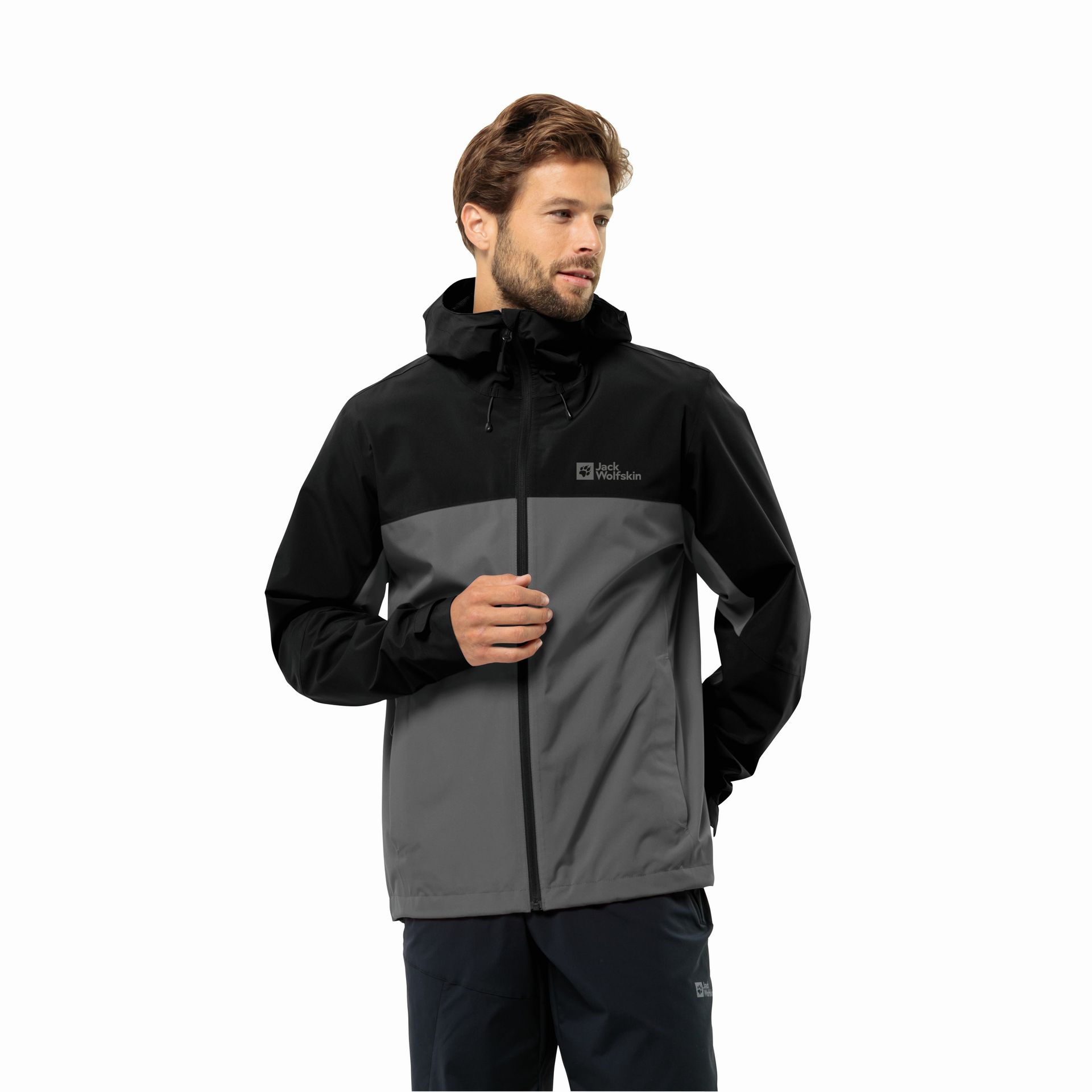 Męska kurtka przeciwdeszczowa Jack Wolfskin WEILTAL 2L JKT M slate - S