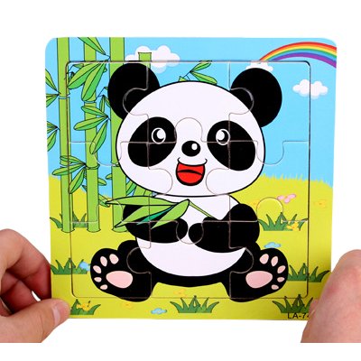 Drewniane Puzzle W Ramce Układanka Edukacyjna Panda
