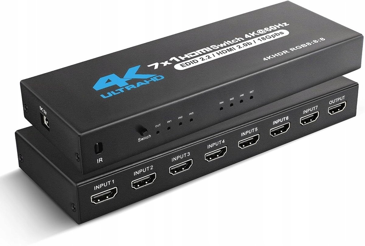 SWITCH HDMI 2.0 7x1 PRZEŁĄCZNIK 4K/60Hz HDR 8:8:8