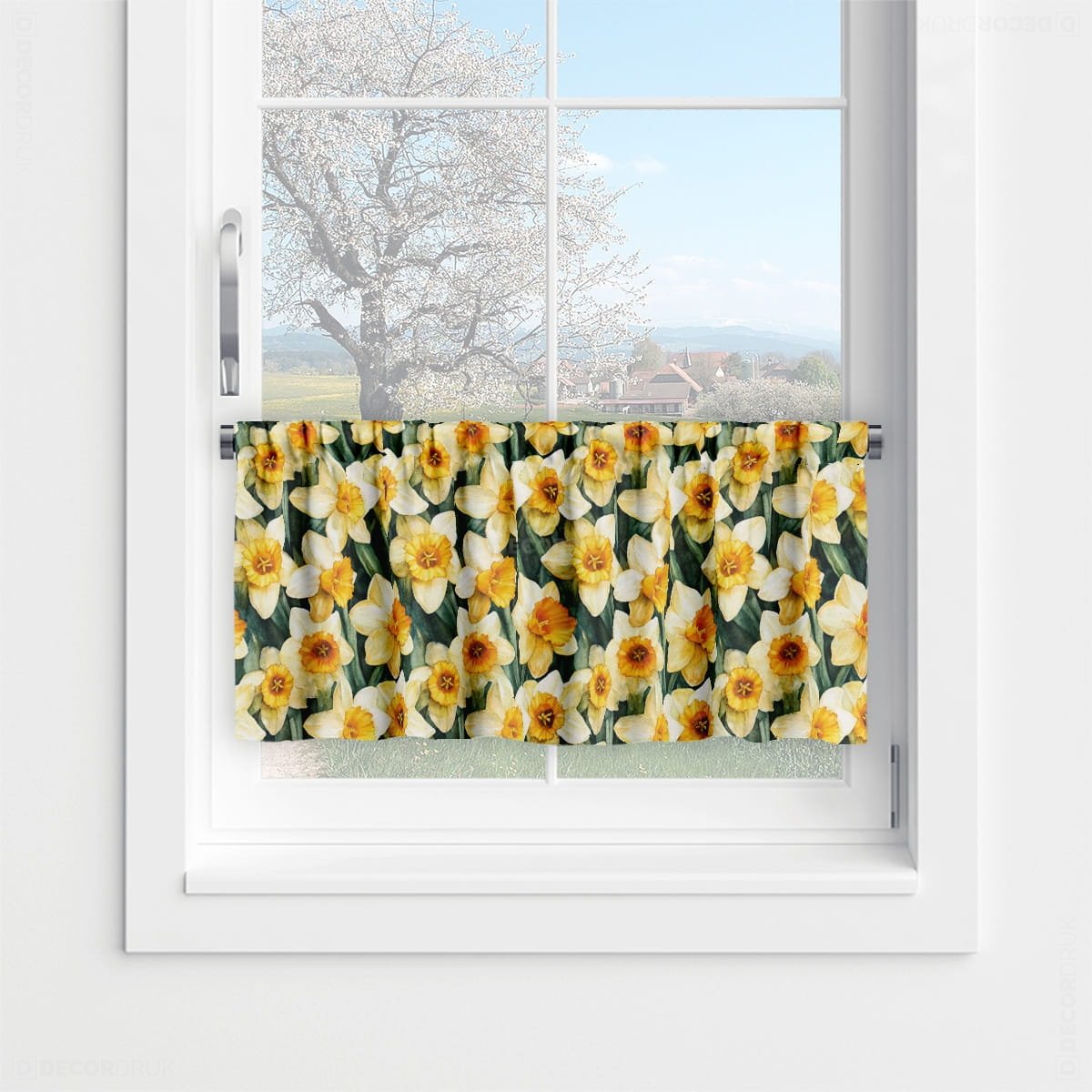 Zazdrostka SPRING wzór SP03 | żółte żonkile 45 x 180 cm