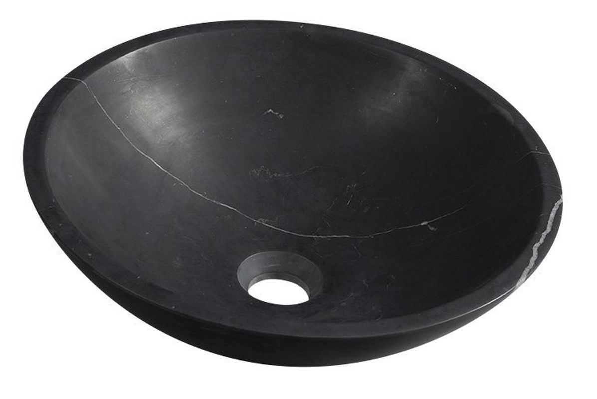 Sapho BLOK Umywalka kamienna okrągła 40 cm czarna matowa 2401-35 2401-35