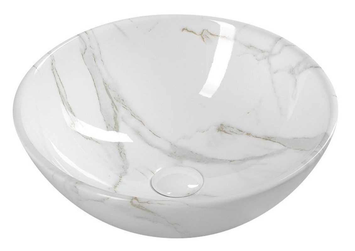 Sapho DALMA biały marmur 42x16,5 cm | MM117