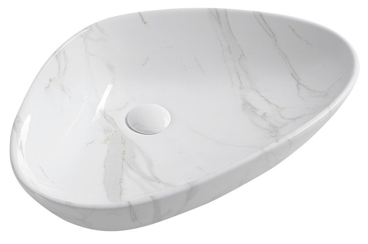 Sapho DALMA biały marmur 58,5x39 cm | MM217