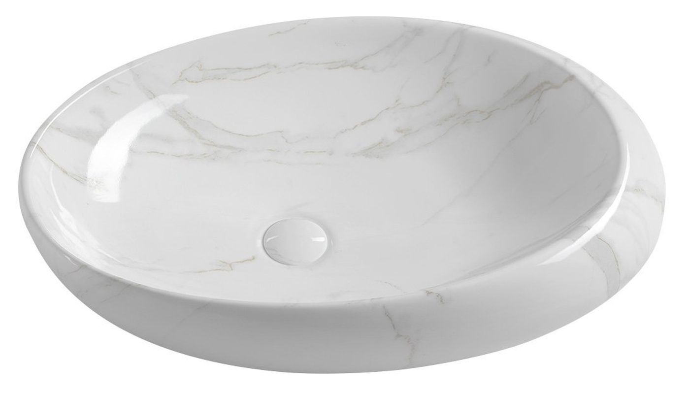 Sapho DALMA biały marmur 68x44x16,5 cm MM317
