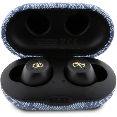 Guess słuchawki Bluetooth GUTWSP4EGB TWS + stacja dokująca ENC niebieski/blue 4G Metal