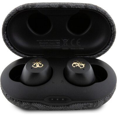 Guess słuchawki Bluetooth GUTWSP4EGK TWS + stacja dokująca ENC czarny/black 4G Metal