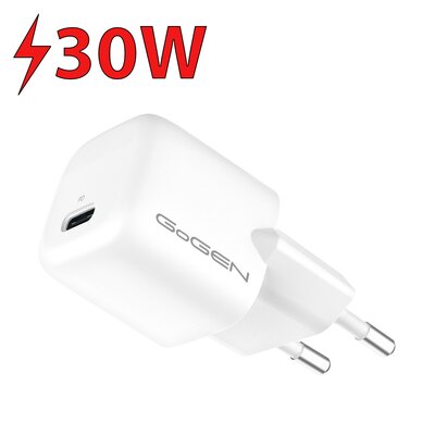 Ładowarka sieciowa GoGEN ACHPD130, 1xUSB-C PD, 30W (ACHPD130W) Biała