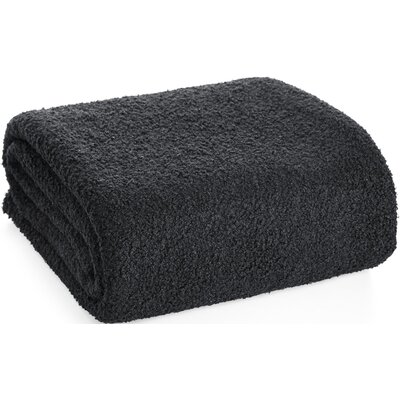 Koc 170 x 210 Mikrofibra Boucle Bukla Czarny