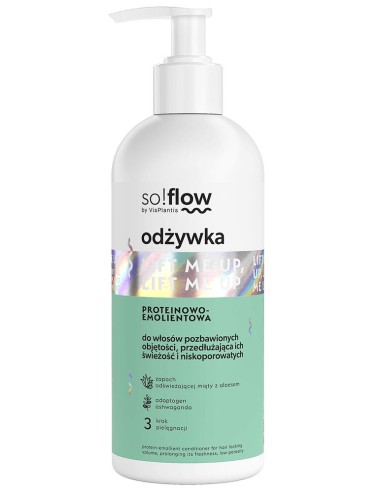 Proteinowo-emolientowa odżywka do włosów niskoporowatych pozbawionych objętości so!flow 300ml