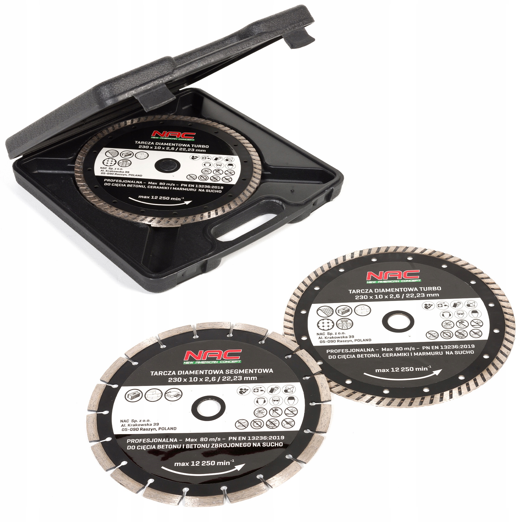 NAC DC-2SET, 230 mm/22,23 mm - 2 szt.