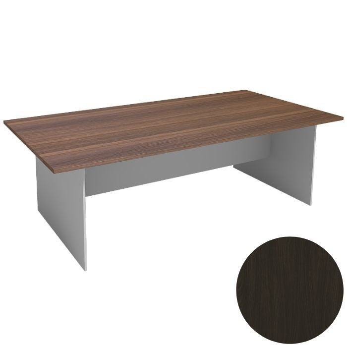 Stół konferencyjny PRIMO GRAY, 2400 x 1200 mm, szary/wenge