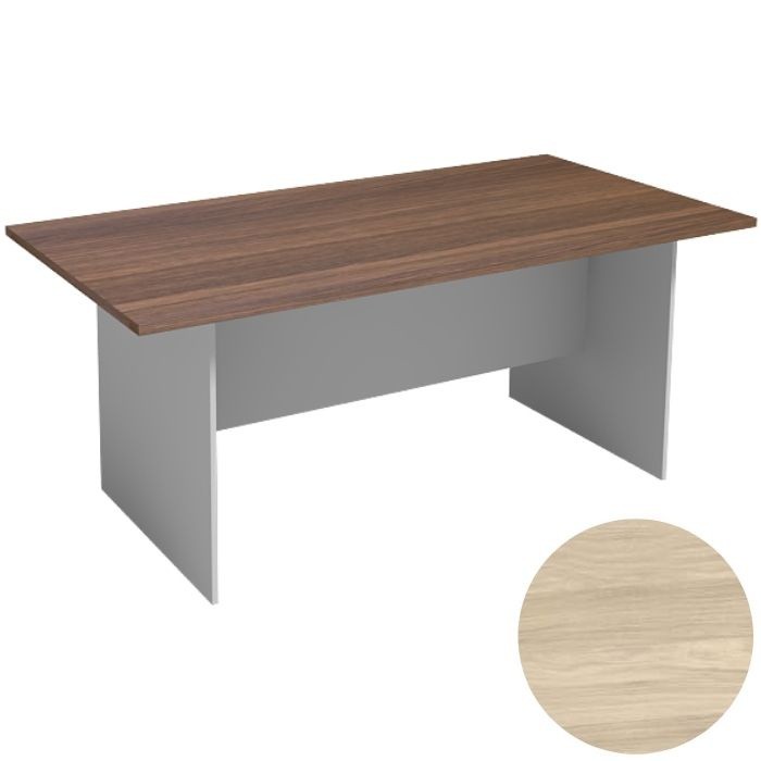 Stół konferencyjny PRIMO WHITE, 1800 x 900 mm, biały/dąb naturalny
