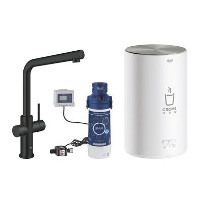 Bateria stojąca i bojler w rozmiarze M GROHE Red Duo aksamitna czerń 30327KS1